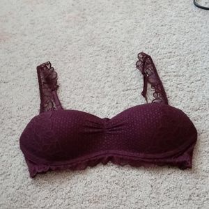 Maroon Lace Push Up Bralette